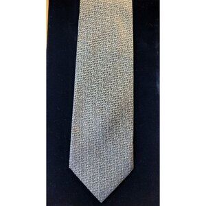 Roberto Villini Pure Silk Black Brown Geometric Design Handmade Suit Tie